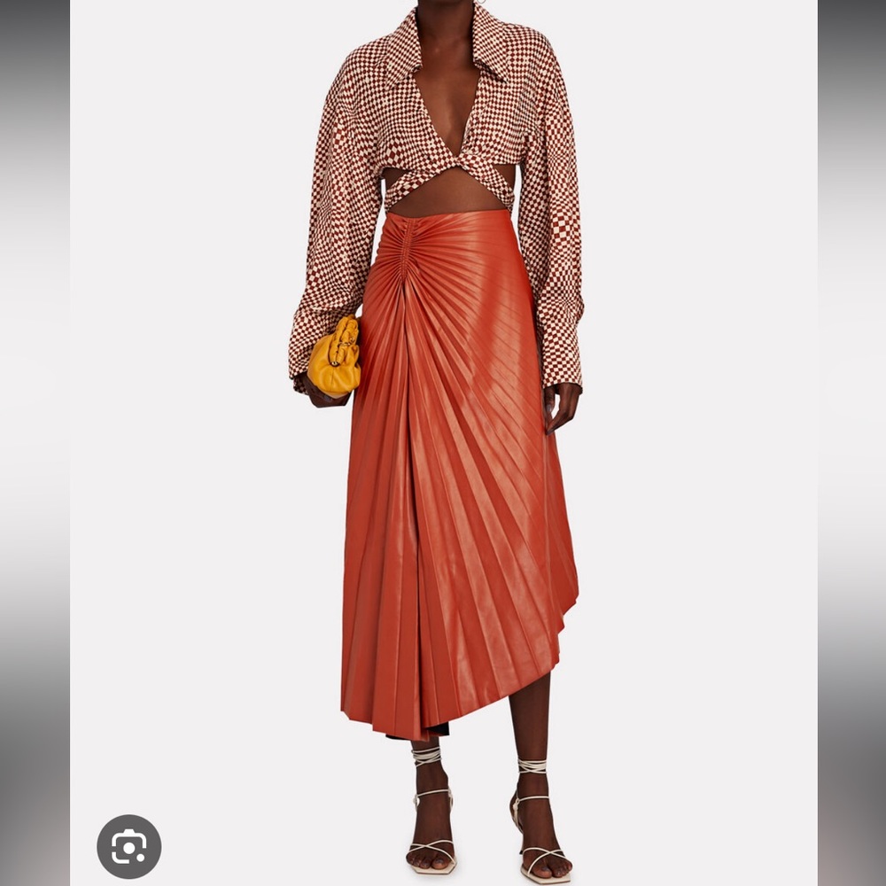 ALC Tracy faux leather asymmetrical skirt